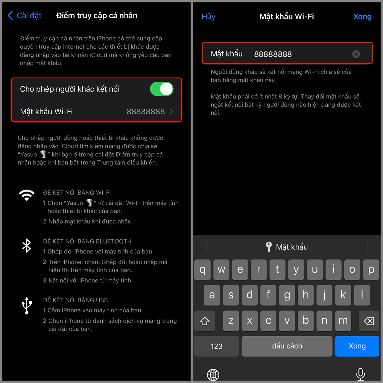 Cách chia sẻ mạng 4G trên iPhone bước 3
